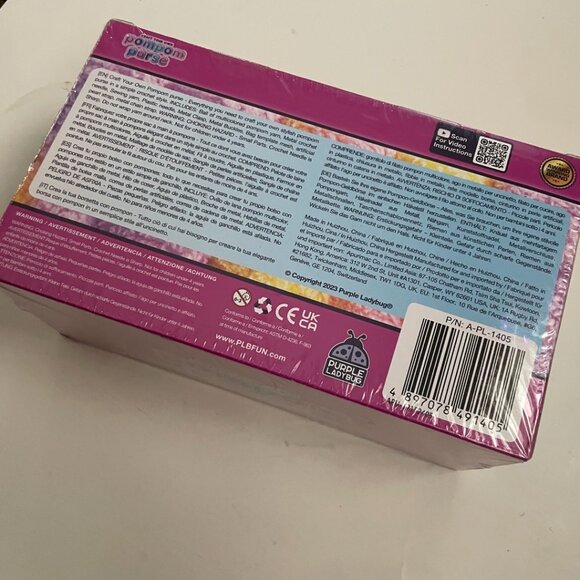 Purple Ladybug Craft Your Own Pompom Purse Kit - Picture 5 of 6